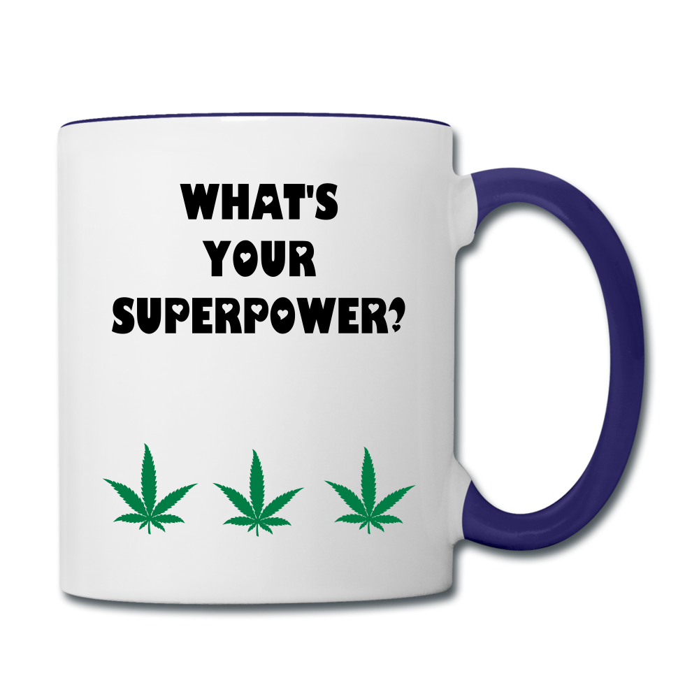 I'M a Cannabis boss mom Contrast Mug - white/cobalt blue