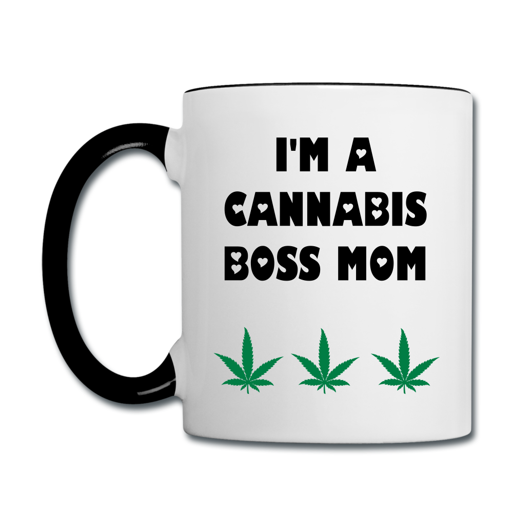 I'M a Cannabis boss mom Contrast Mug - white/black