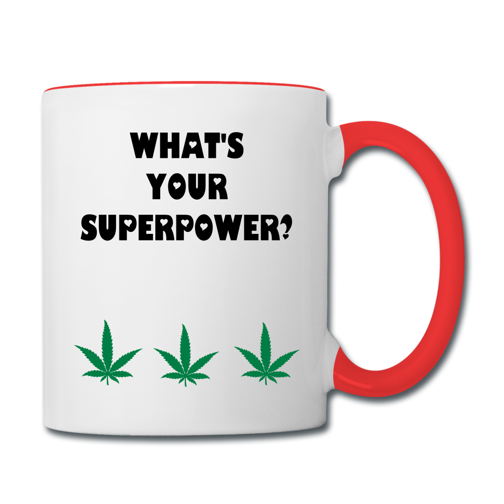 I'M a Cannabis boss mom Contrast Mug - white/red
