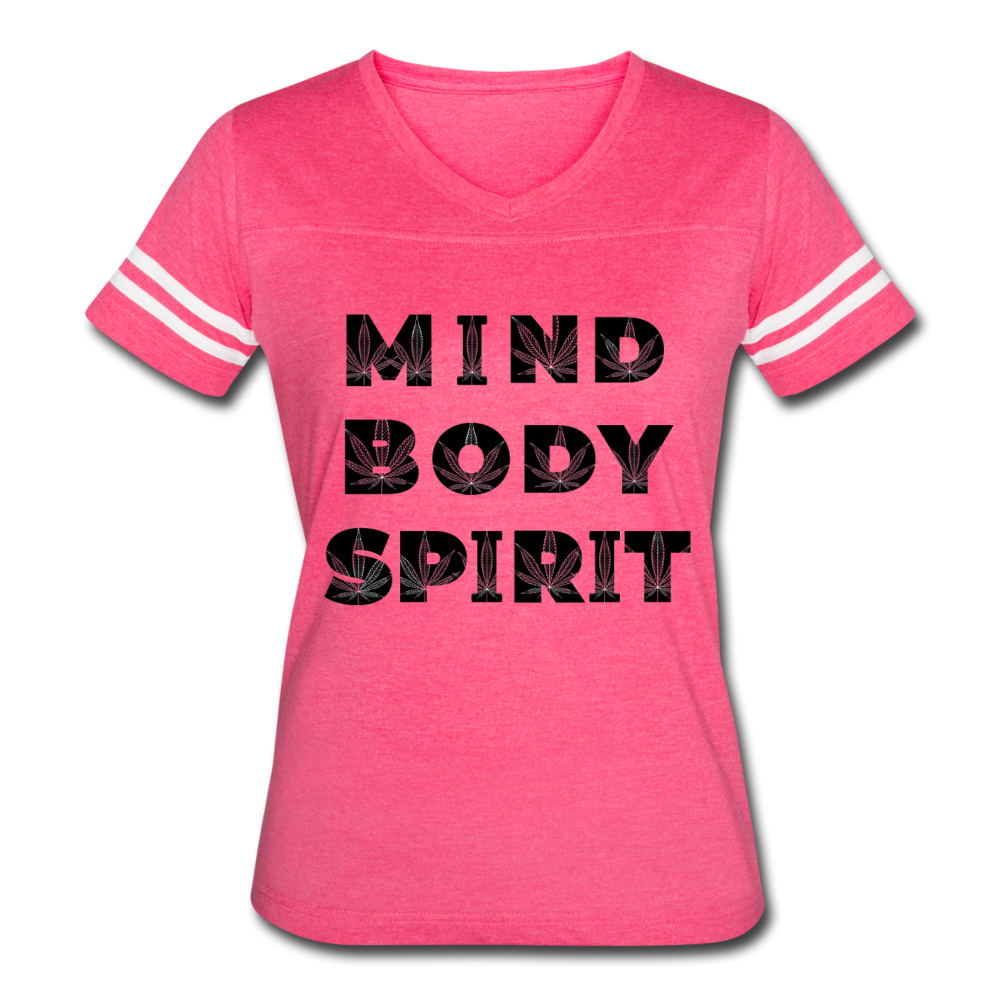 Women’s Vintage Sport T-Shirt - vintage pink/white