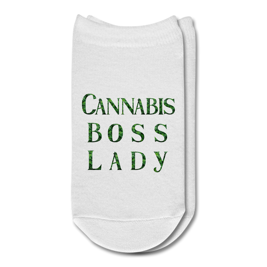 Cannabis Boss Lady Ankle Socks - white