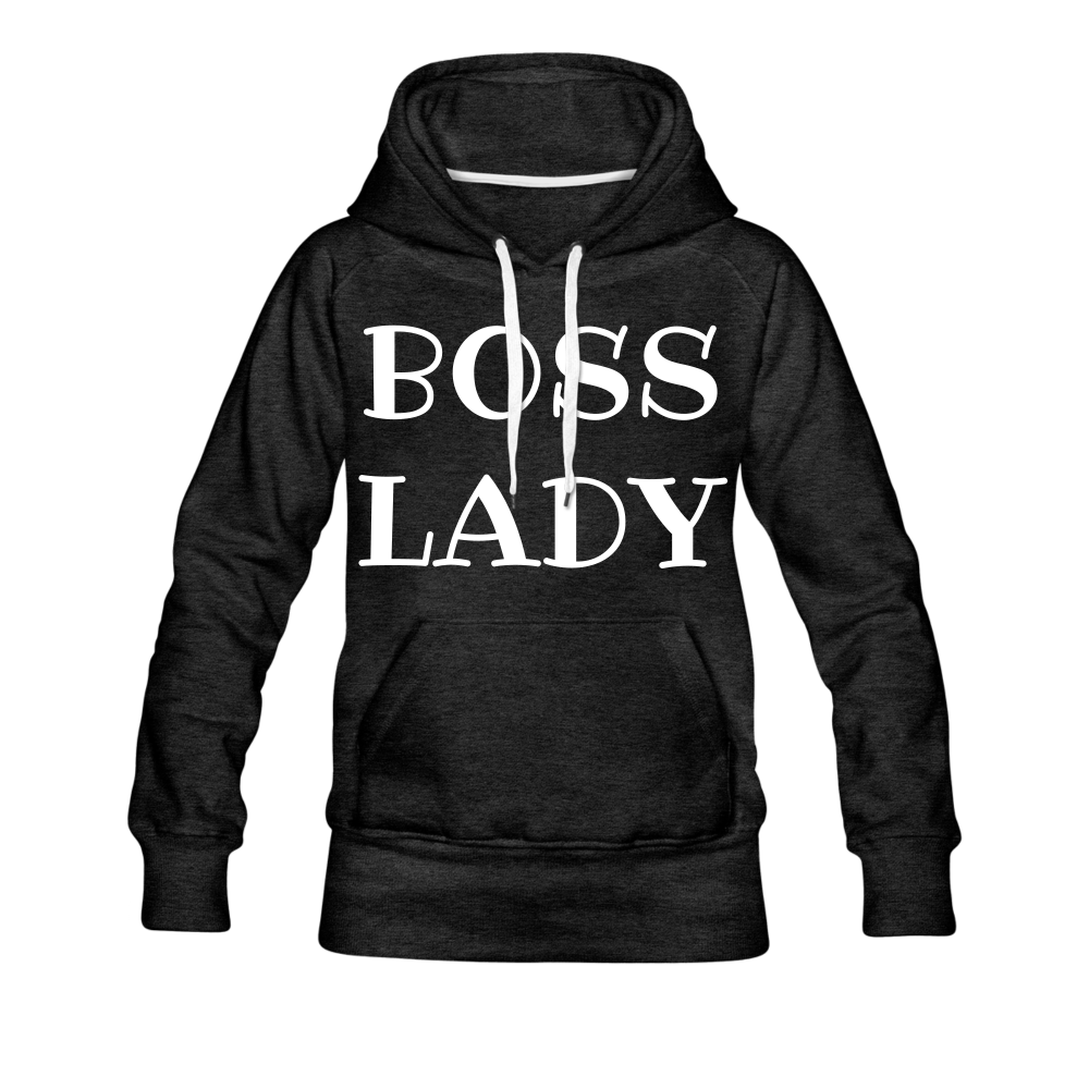 Boss Lady Hoodie - charcoal gray