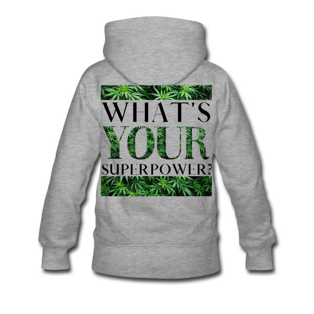 What's Your Superpower? Ladies Hoodie - heather gray