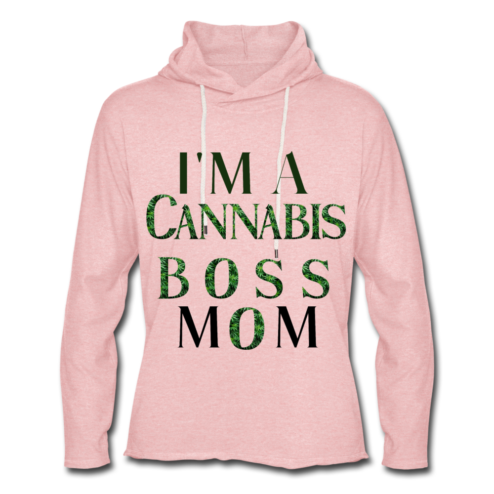Unisex Lightweight Terry Hoodie - cream heather pink