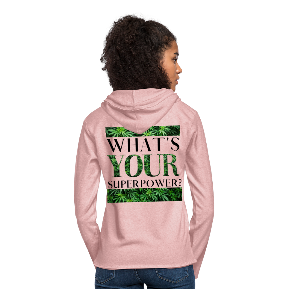 Unisex Lightweight Terry Hoodie - cream heather pink