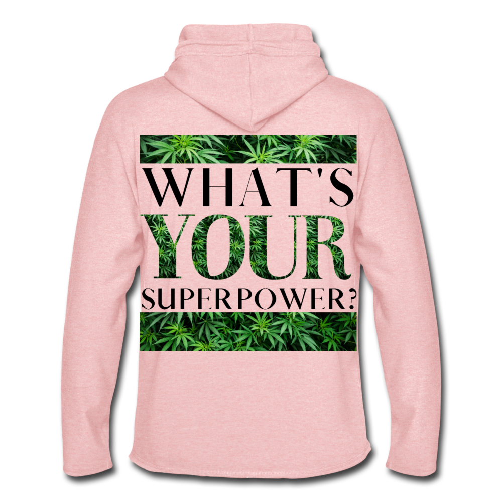 Unisex Lightweight Terry Hoodie - cream heather pink