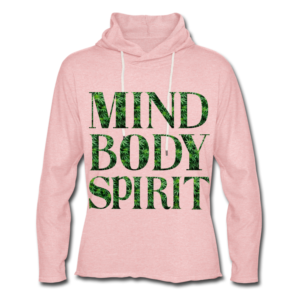 Unisex Lightweight Terry Hoodie - cream heather pink