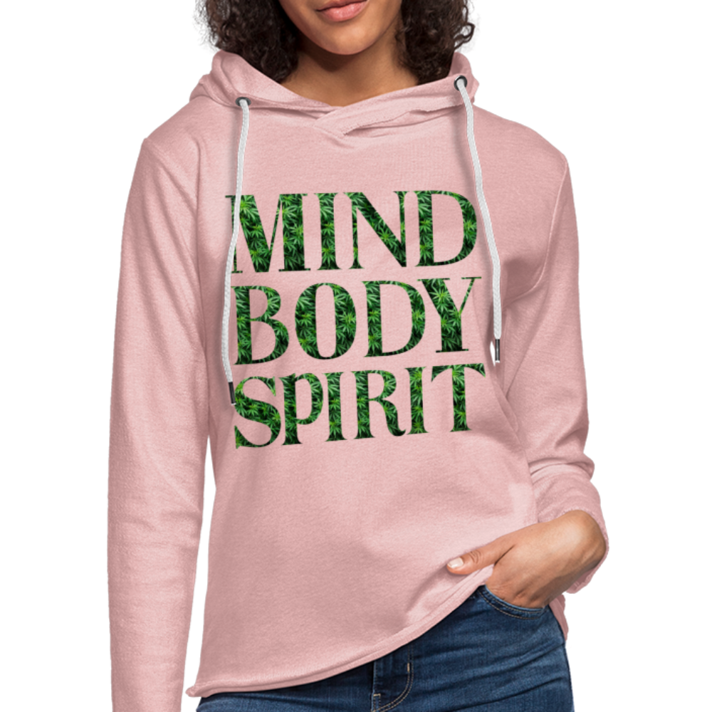 Unisex Lightweight Terry Hoodie - cream heather pink