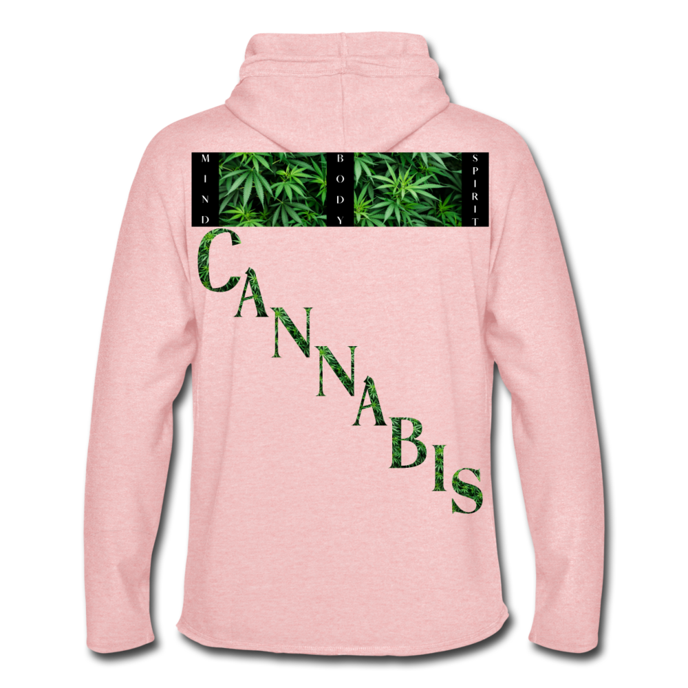 Unisex Lightweight Terry Hoodie - cream heather pink