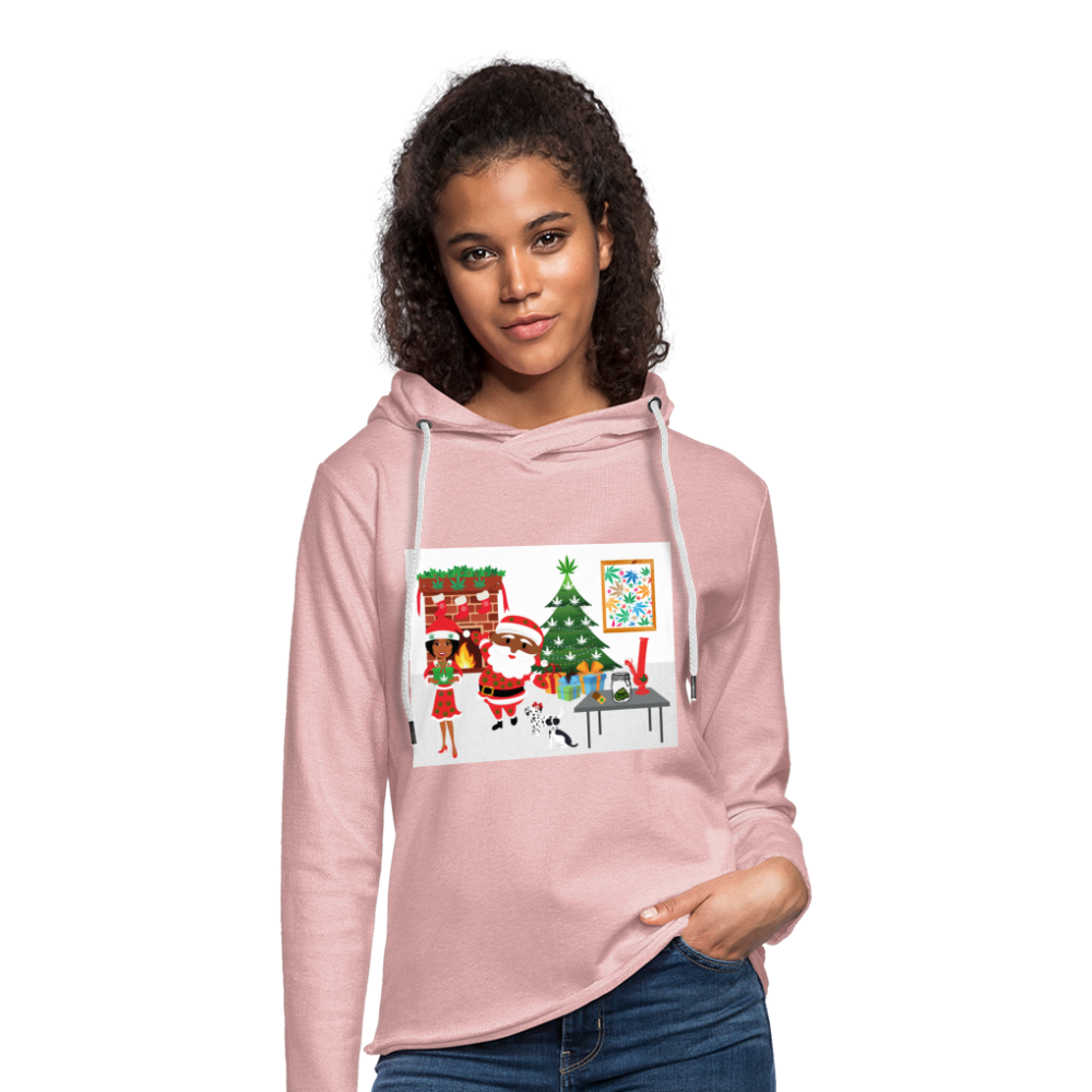 Unisex Lightweight Terry Hoodie - cream heather pink
