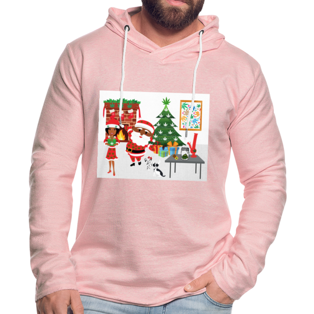 Unisex Lightweight Terry Hoodie - cream heather pink