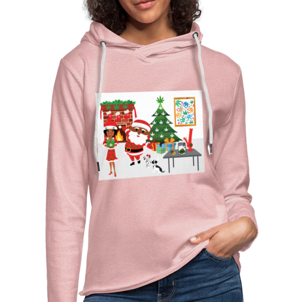 Unisex Lightweight Terry Hoodie - cream heather pink