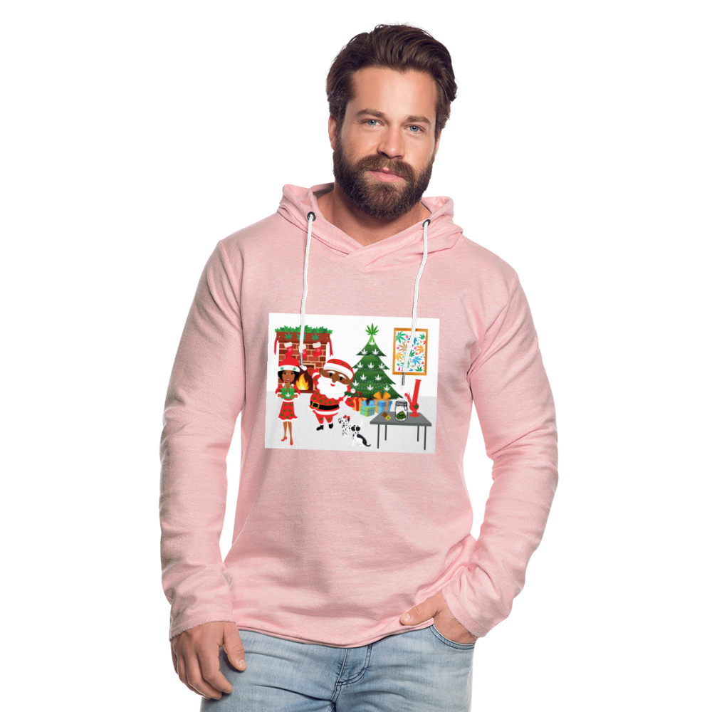 Unisex Lightweight Terry Hoodie - cream heather pink