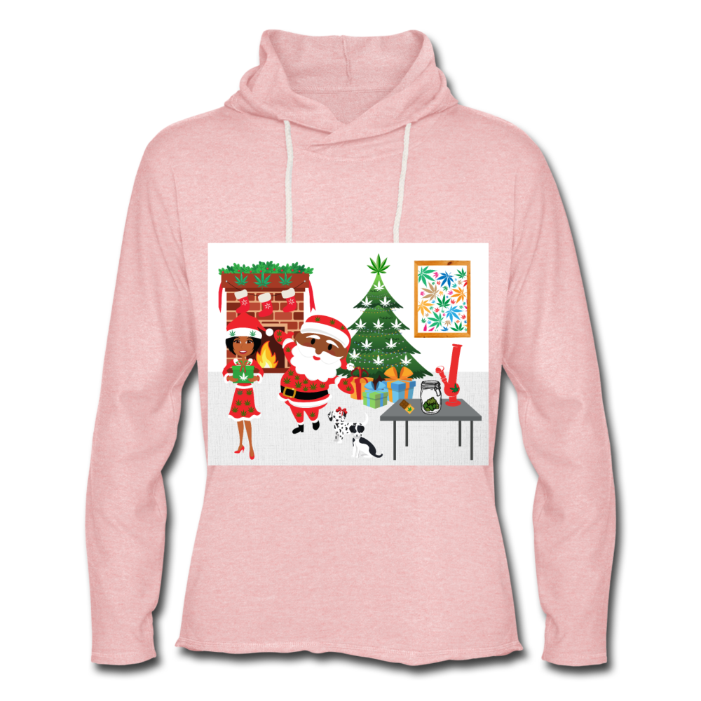 Unisex Lightweight Terry Hoodie - cream heather pink