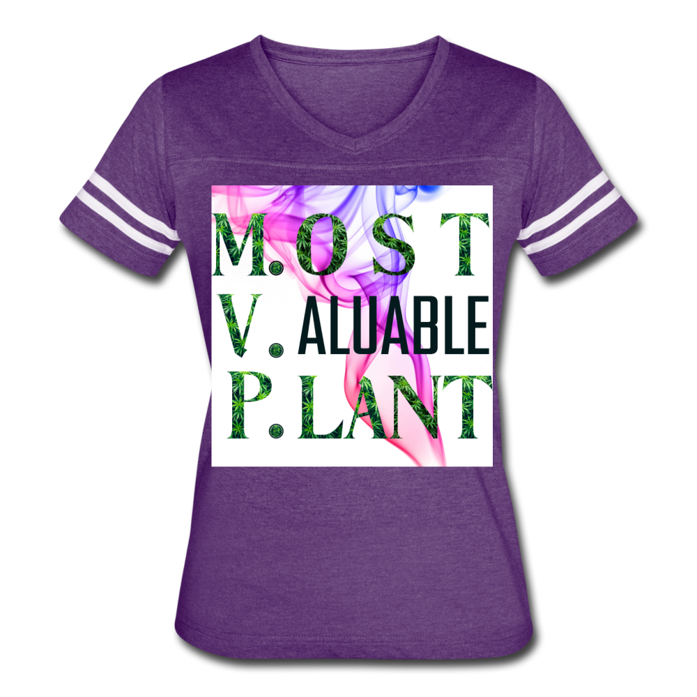 Women’s Vintage Sport T-Shirt - vintage purple/white