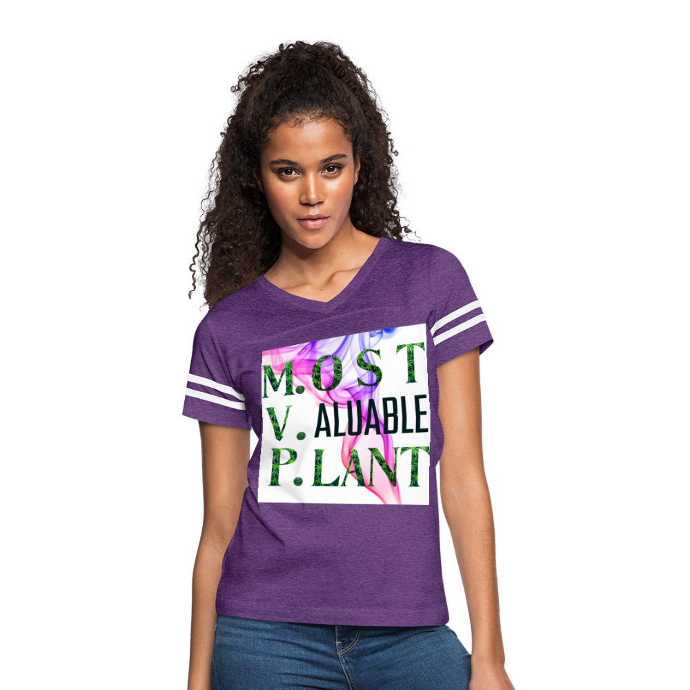 Women’s Vintage Sport T-Shirt - vintage purple/white