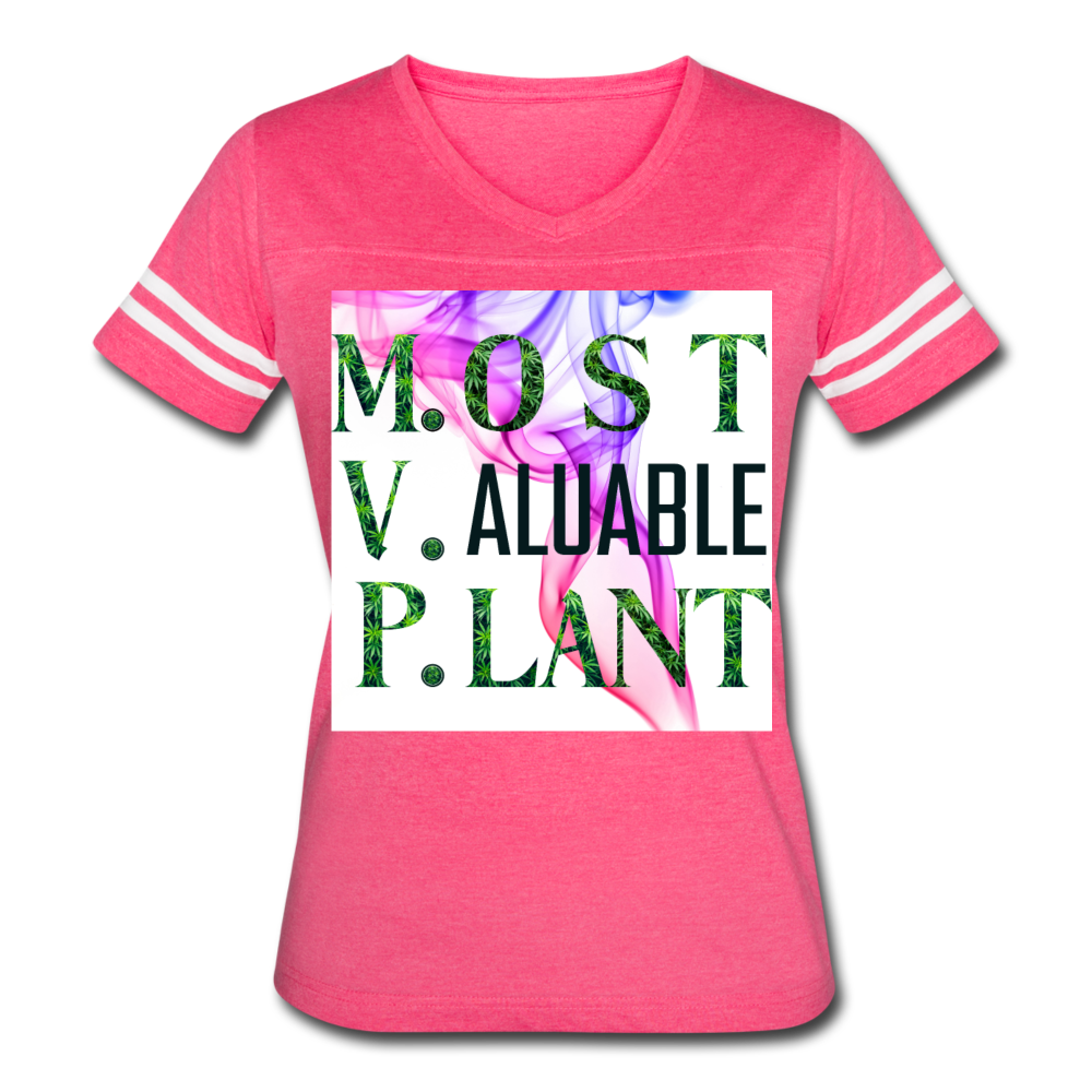 Women’s Vintage Sport T-Shirt - vintage pink/white