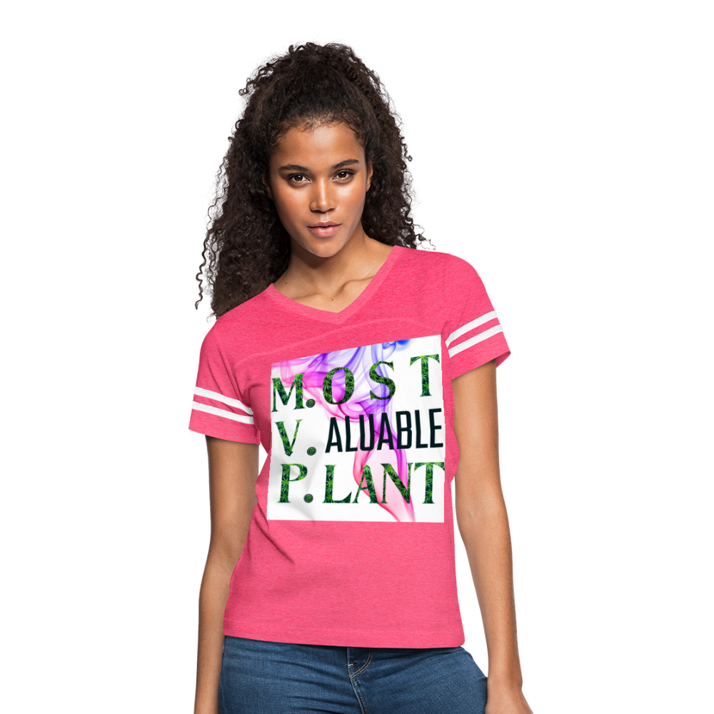 Women’s Vintage Sport T-Shirt - vintage pink/white