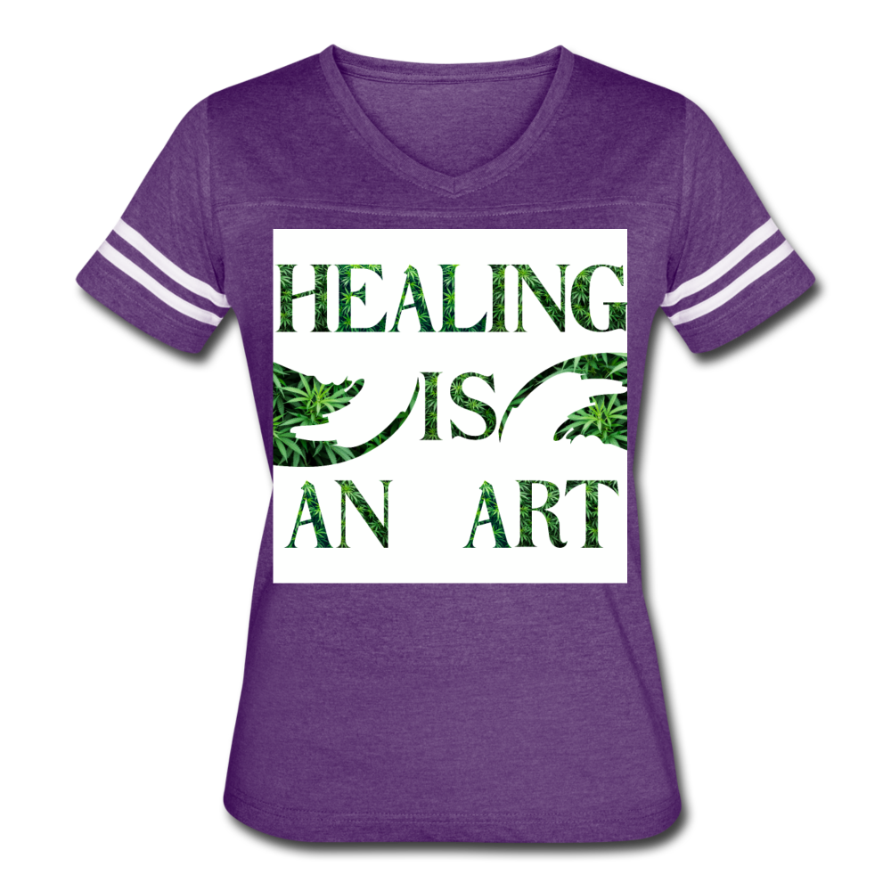 Women’s Vintage Sport T-Shirt - vintage purple/white