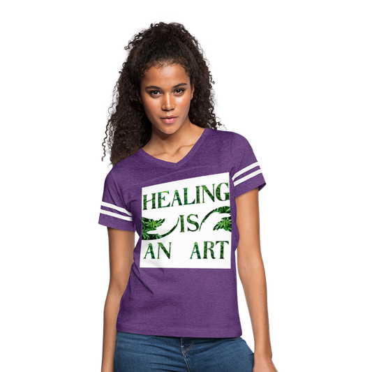 Women’s Vintage Sport T-Shirt - vintage purple/white