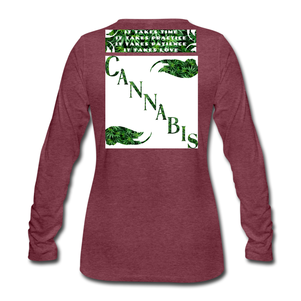 Healing Is An Art Ladies Premium Long Sleeve T-Shirt - heather burgundy