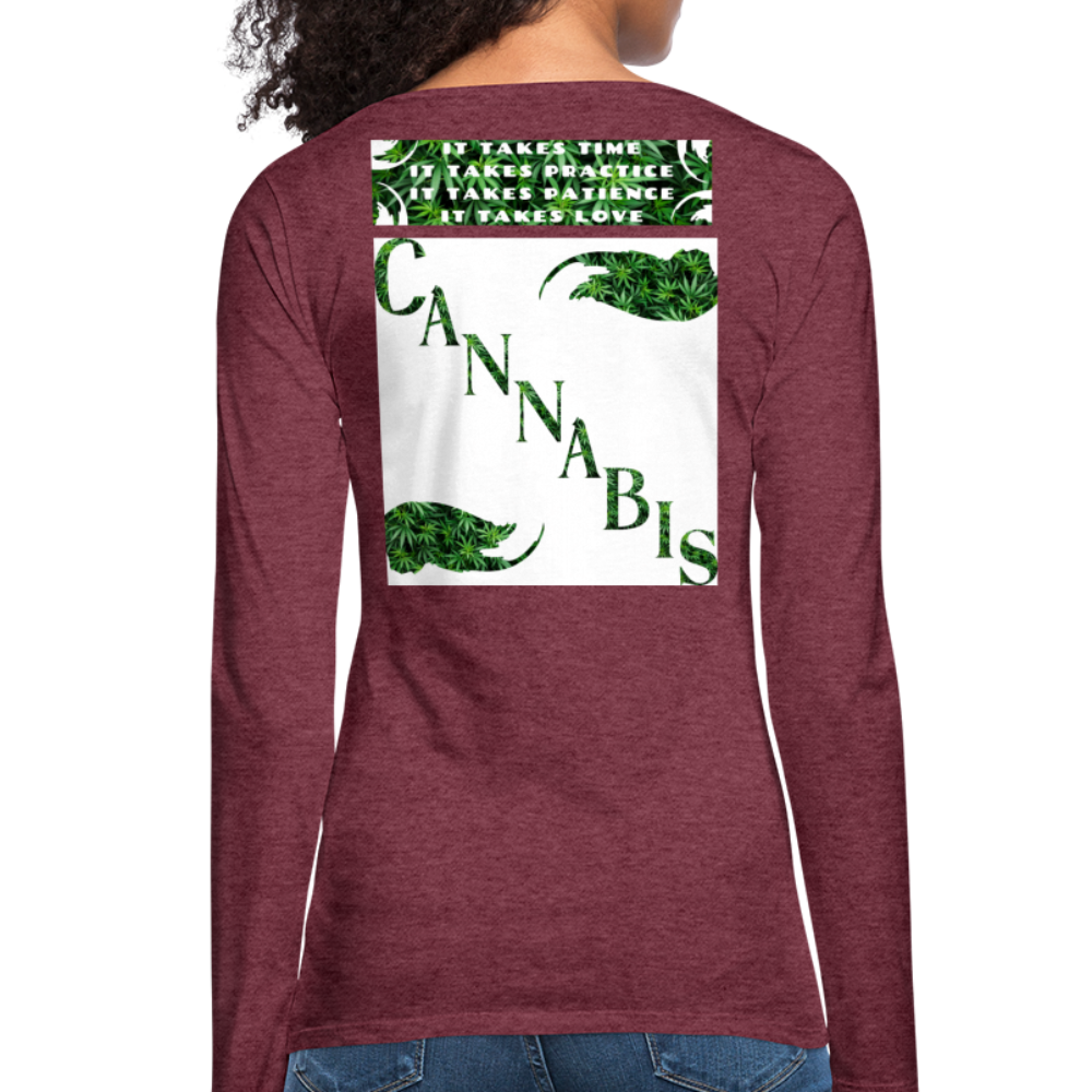 Healing Is An Art Ladies Premium Long Sleeve T-Shirt - heather burgundy