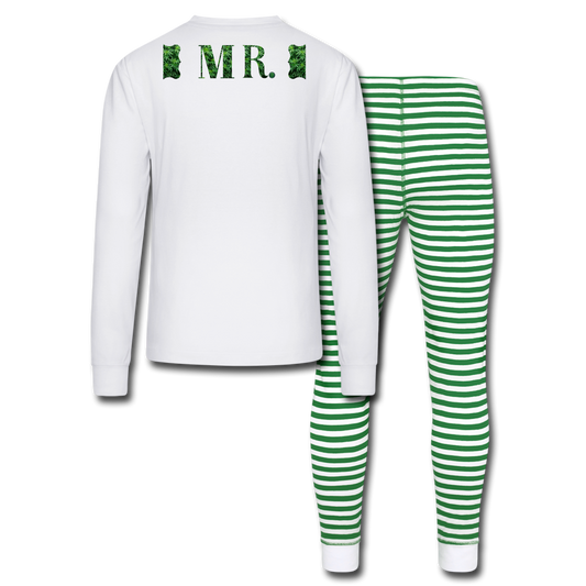 Mr. Cannabis Pajama Set - white/green stripe