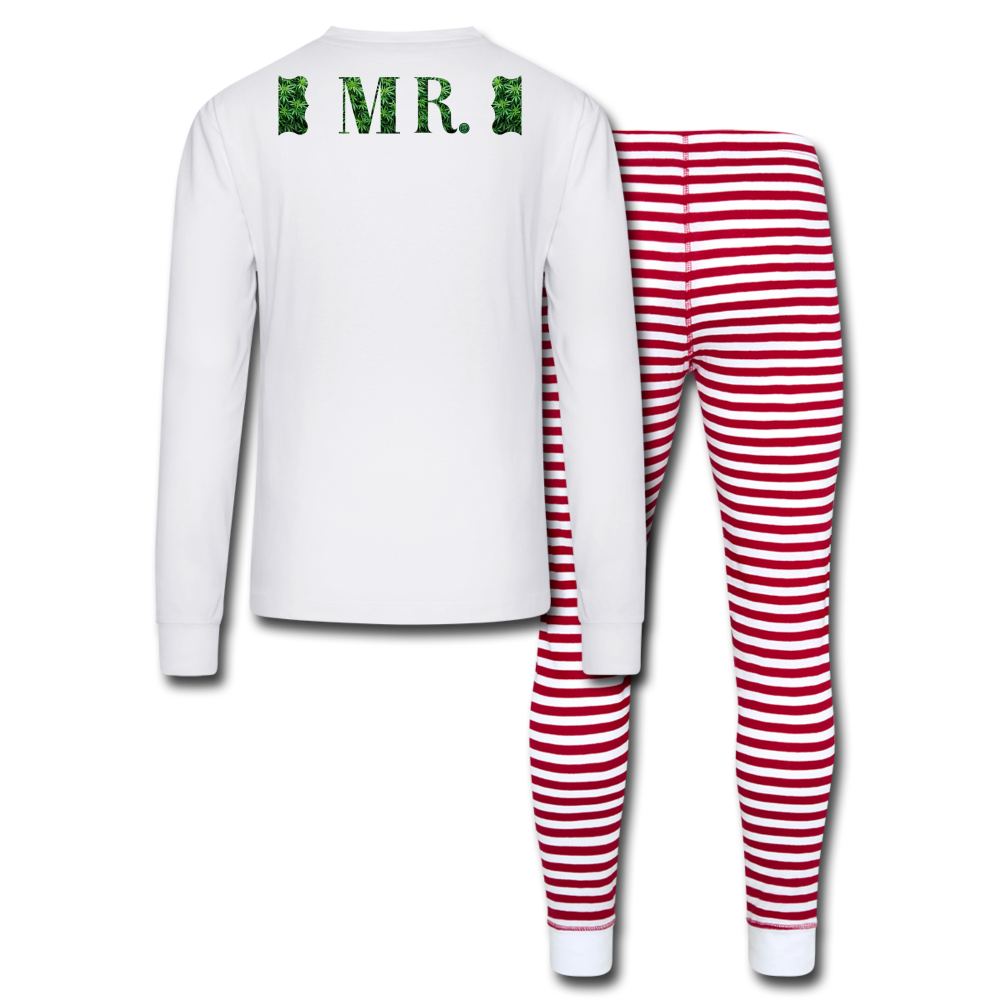 Mr. Cannabis Pajama Set - white/red stripe
