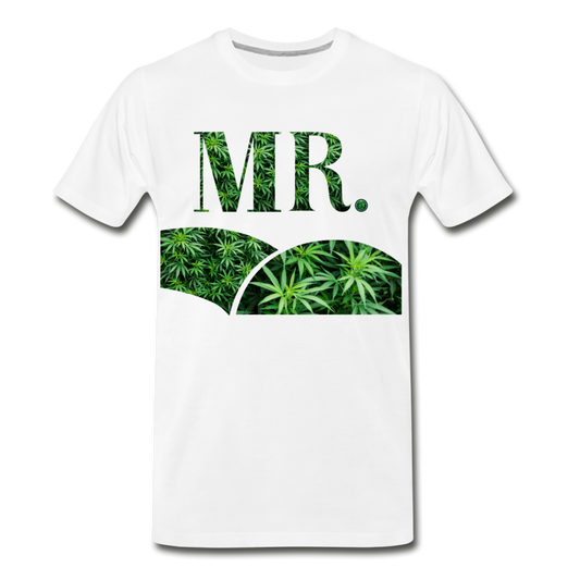 Mr. Cannabis Men's Premium T-Shirt - white