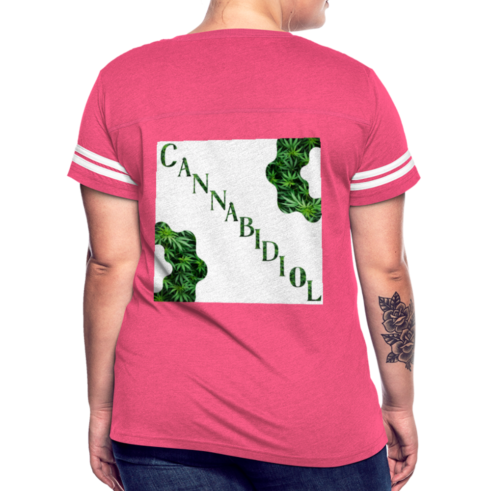 Women’s Vintage Sport T-Shirt - vintage pink/white