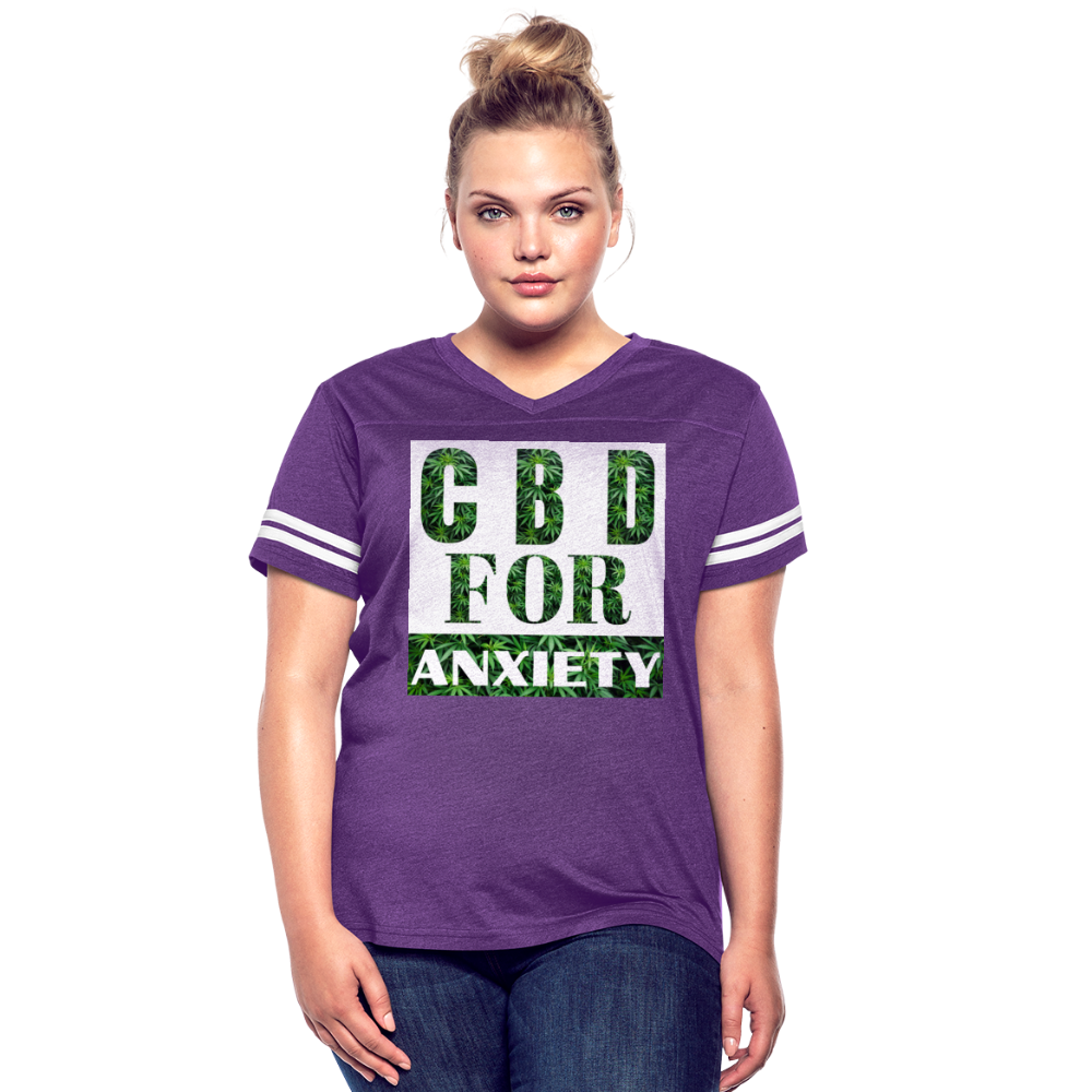Women’s Vintage Sport T-Shirt - vintage purple/white