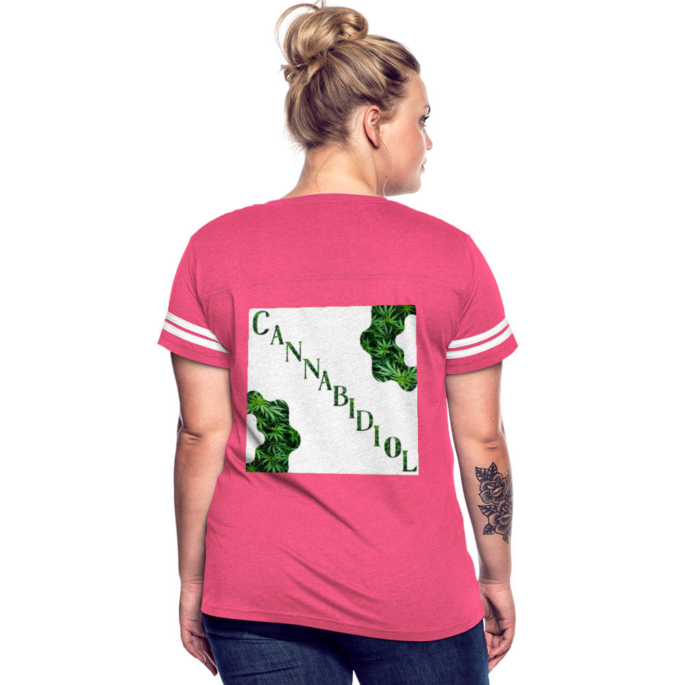 Women’s Vintage Sport T-Shirt - vintage pink/white