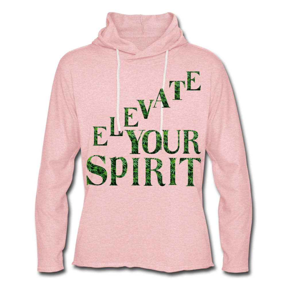 Unisex Lightweight Terry Hoodie - cream heather pink