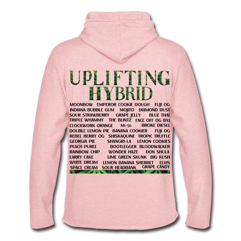 Unisex Lightweight Terry Hoodie - cream heather pink