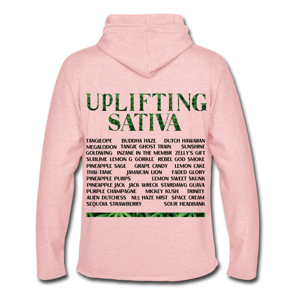 Unisex Lightweight Terry Hoodie - cream heather pink