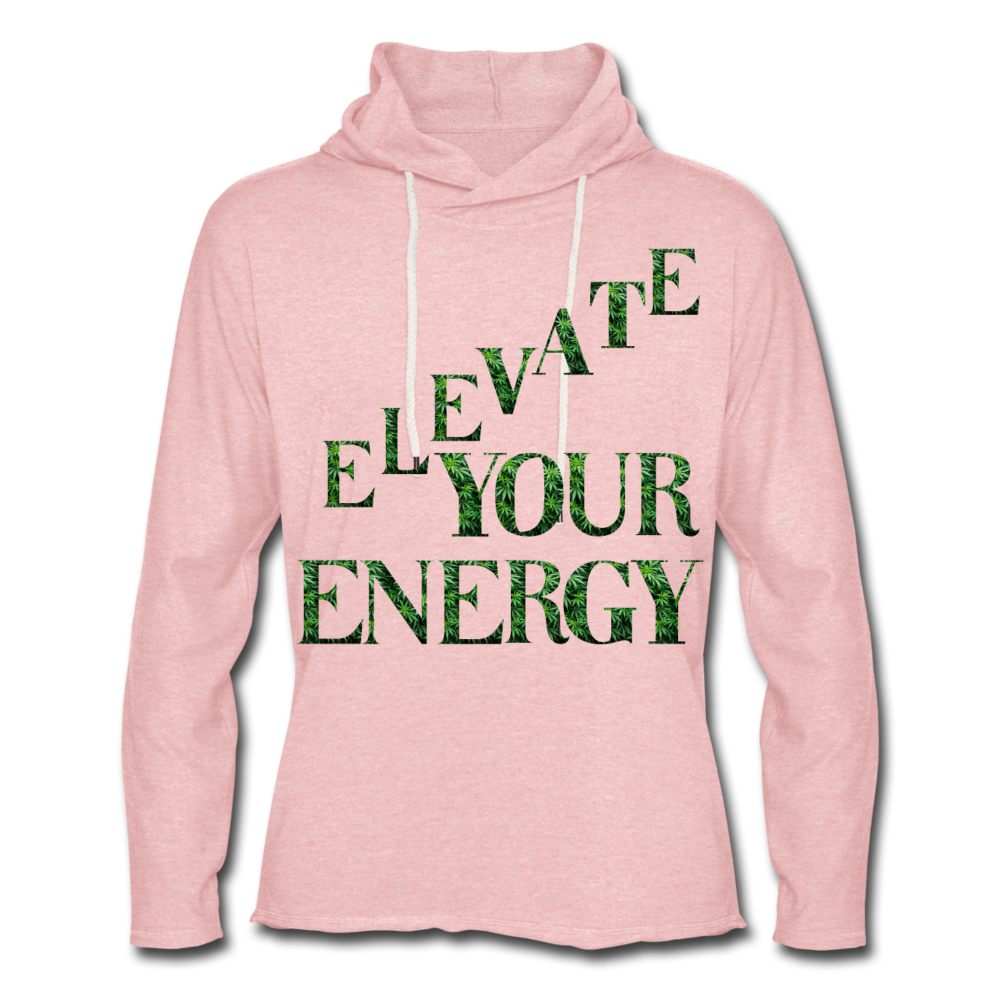 Unisex Lightweight Terry Hoodie - cream heather pink