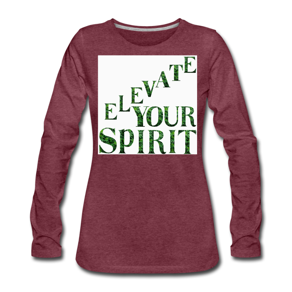 Women's Premium Long Sleeve T-Shirt - heather burgundy