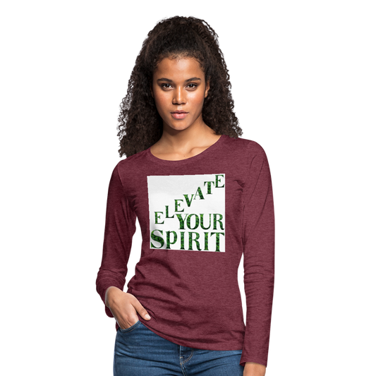 Women's Premium Long Sleeve T-Shirt - heather burgundy
