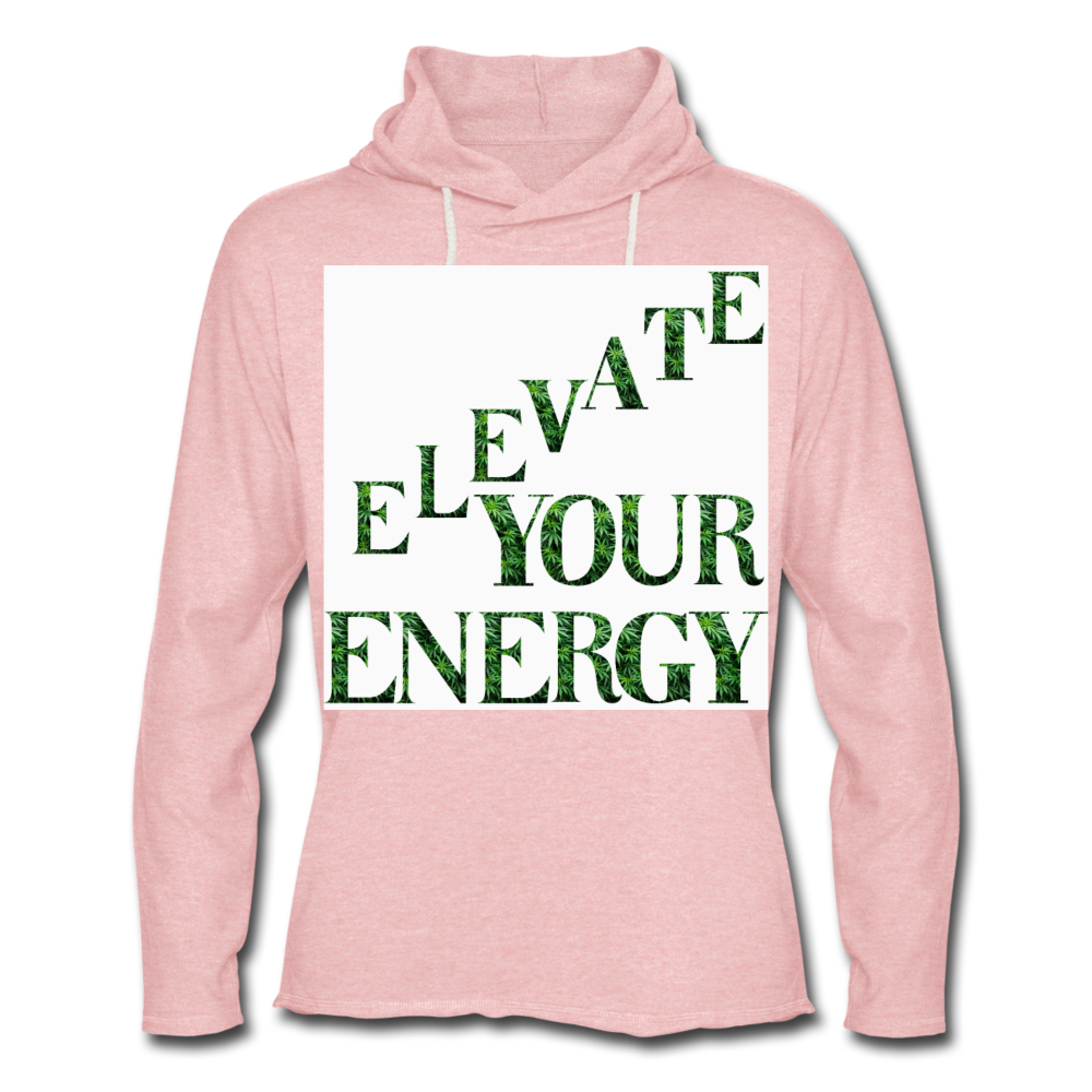 Unisex Lightweight Terry Hoodie - cream heather pink