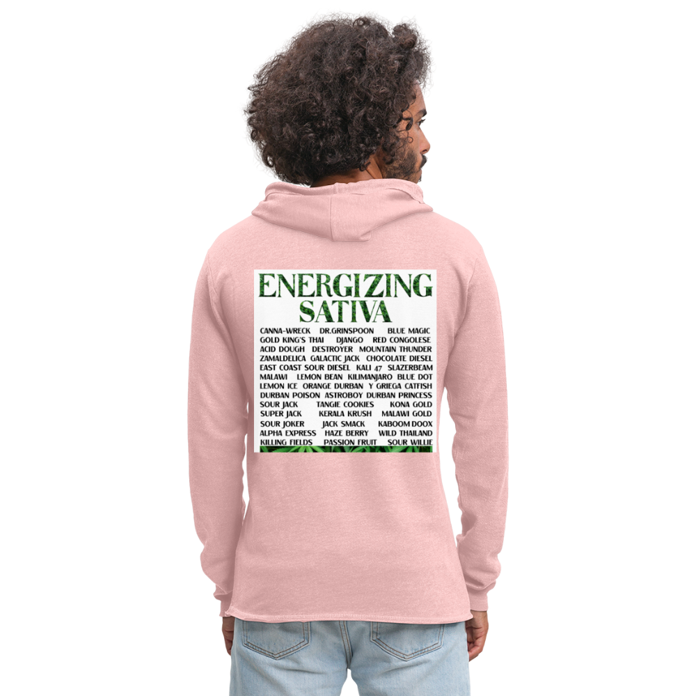 Unisex Lightweight Terry Hoodie - cream heather pink