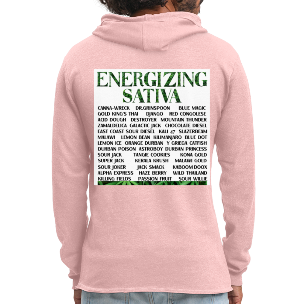 Unisex Lightweight Terry Hoodie - cream heather pink