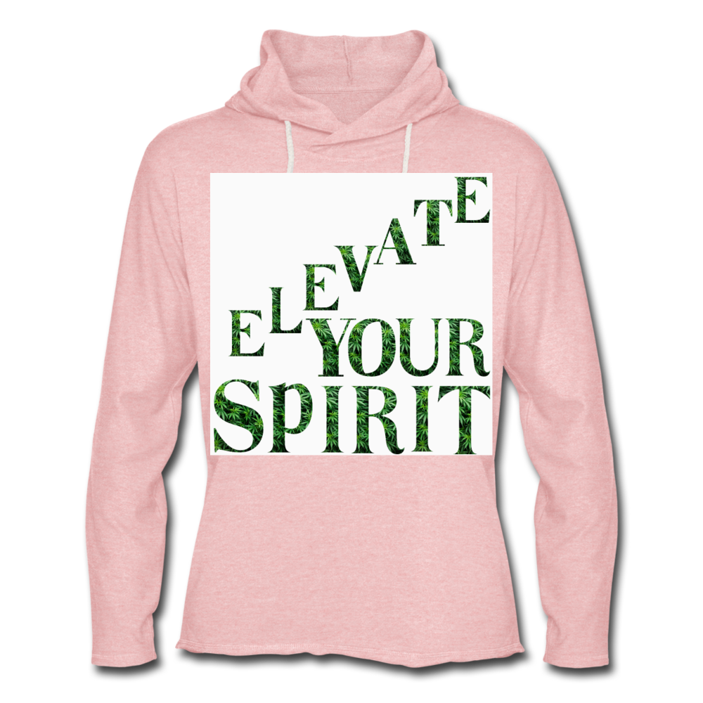 Unisex Lightweight Terry Hoodie - cream heather pink