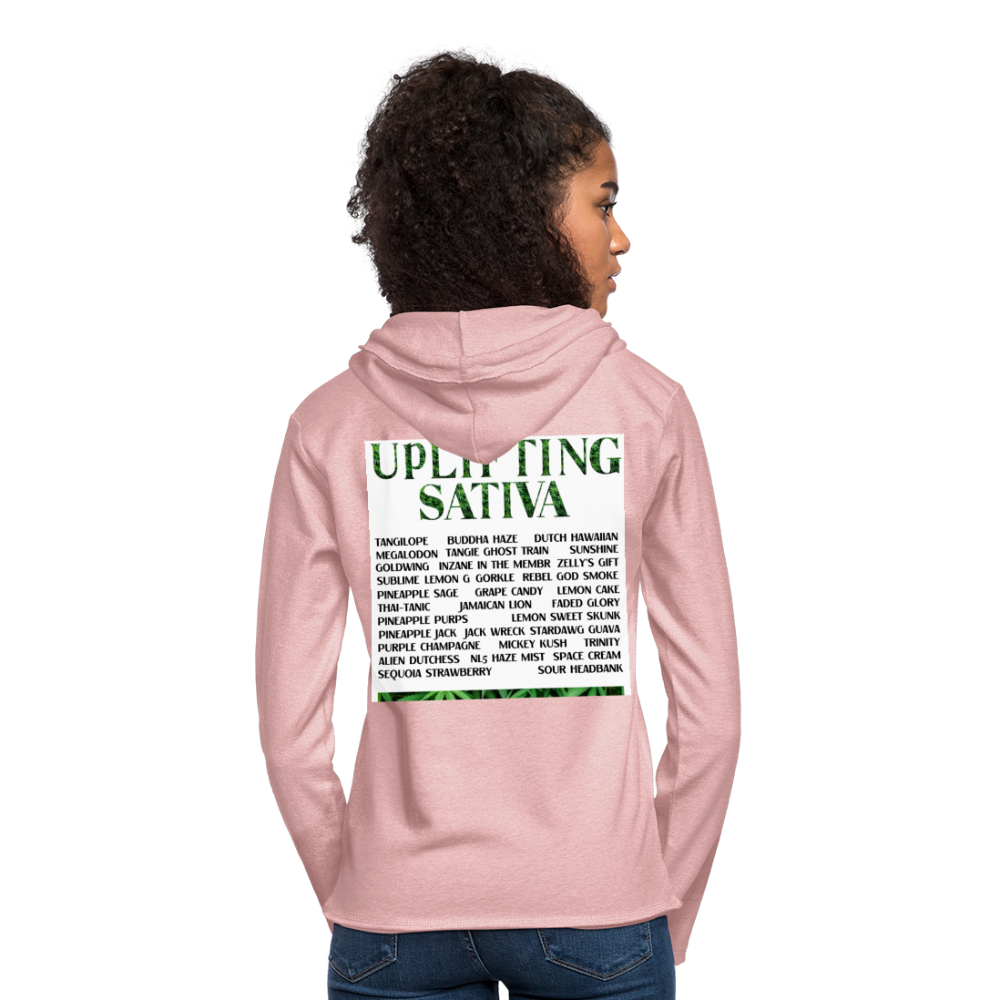 Unisex Lightweight Terry Hoodie - cream heather pink