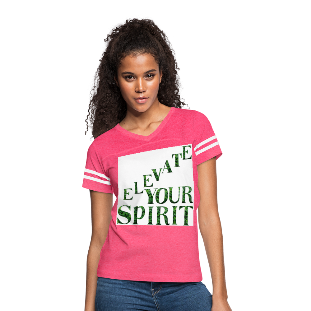 Women’s Vintage Sport T-Shirt - vintage pink/white