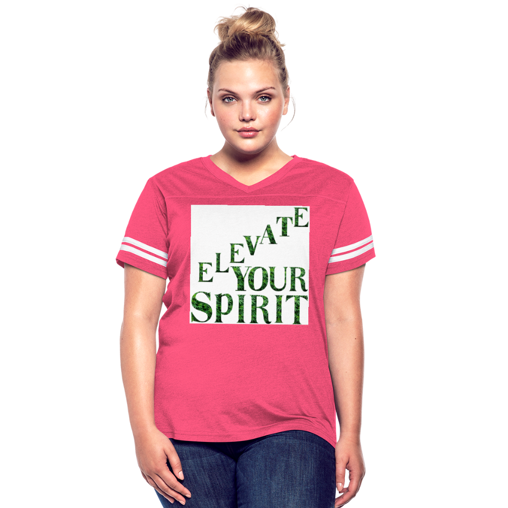 Women’s Vintage Sport T-Shirt - vintage pink/white