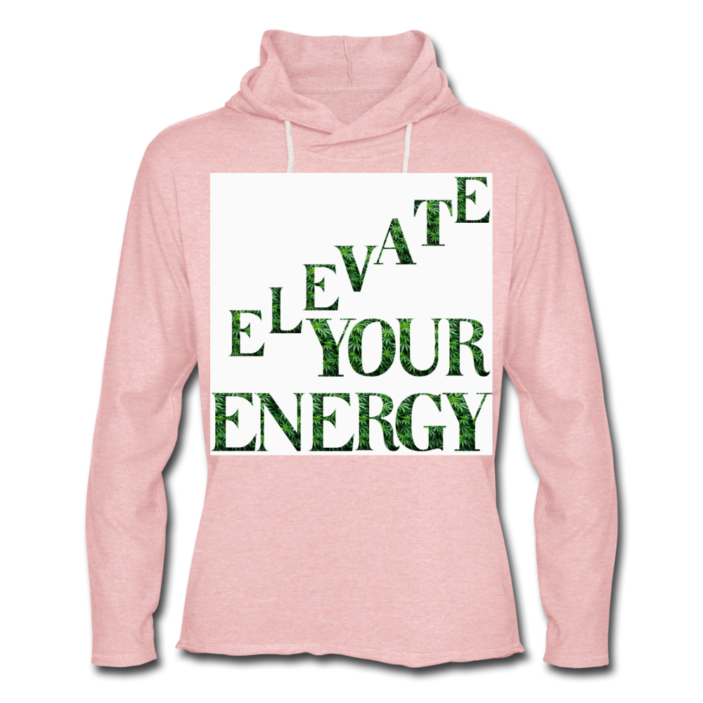 Unisex Lightweight Terry Hoodie - cream heather pink
