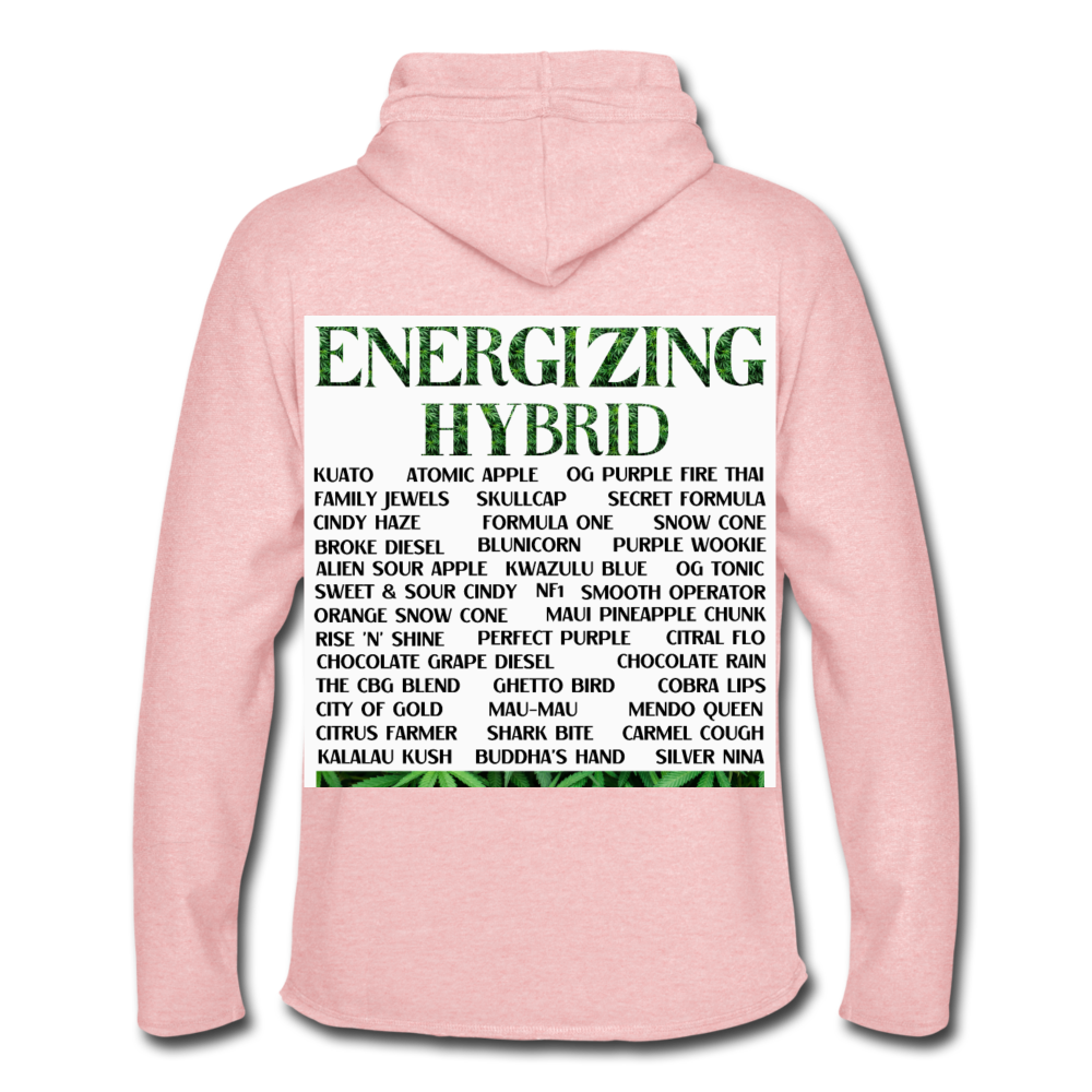 Unisex Lightweight Terry Hoodie - cream heather pink