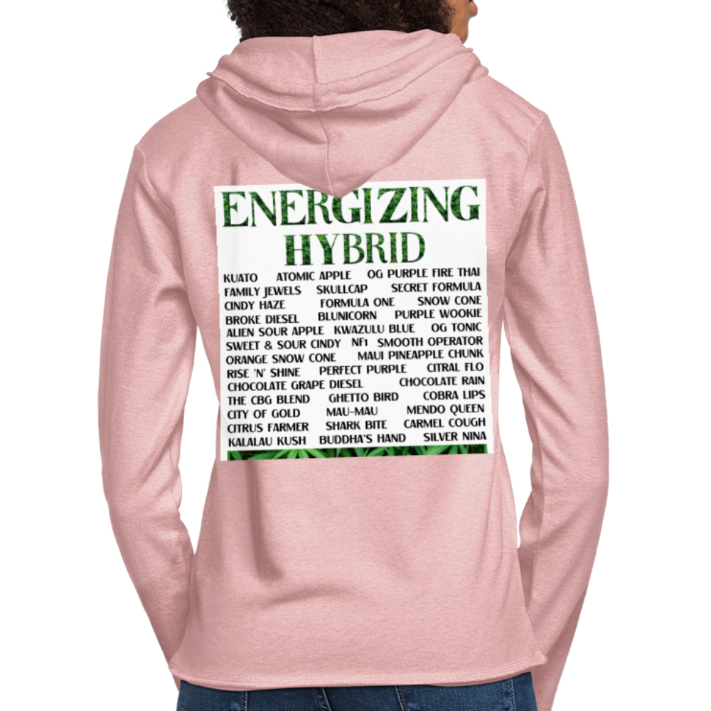 Unisex Lightweight Terry Hoodie - cream heather pink