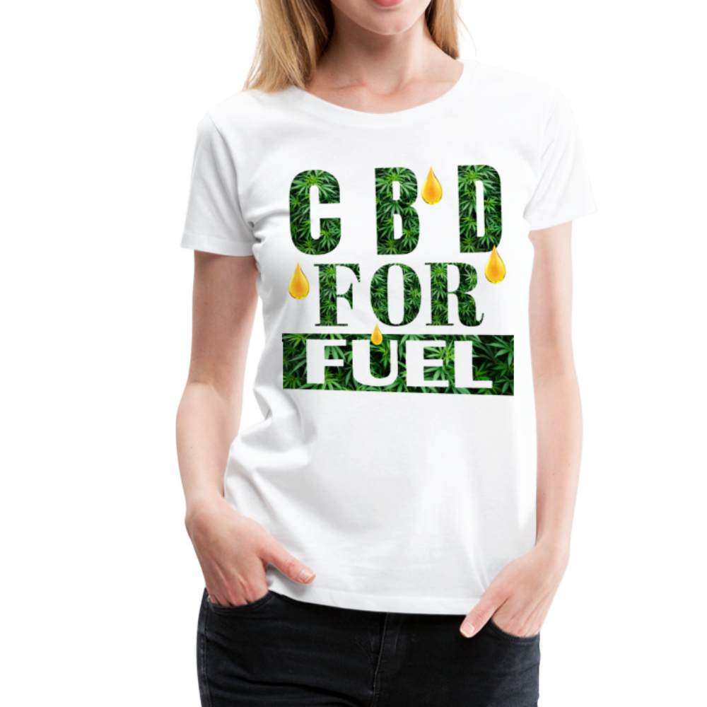 CBD For Fuel Ladies Premium T-Shirt - white