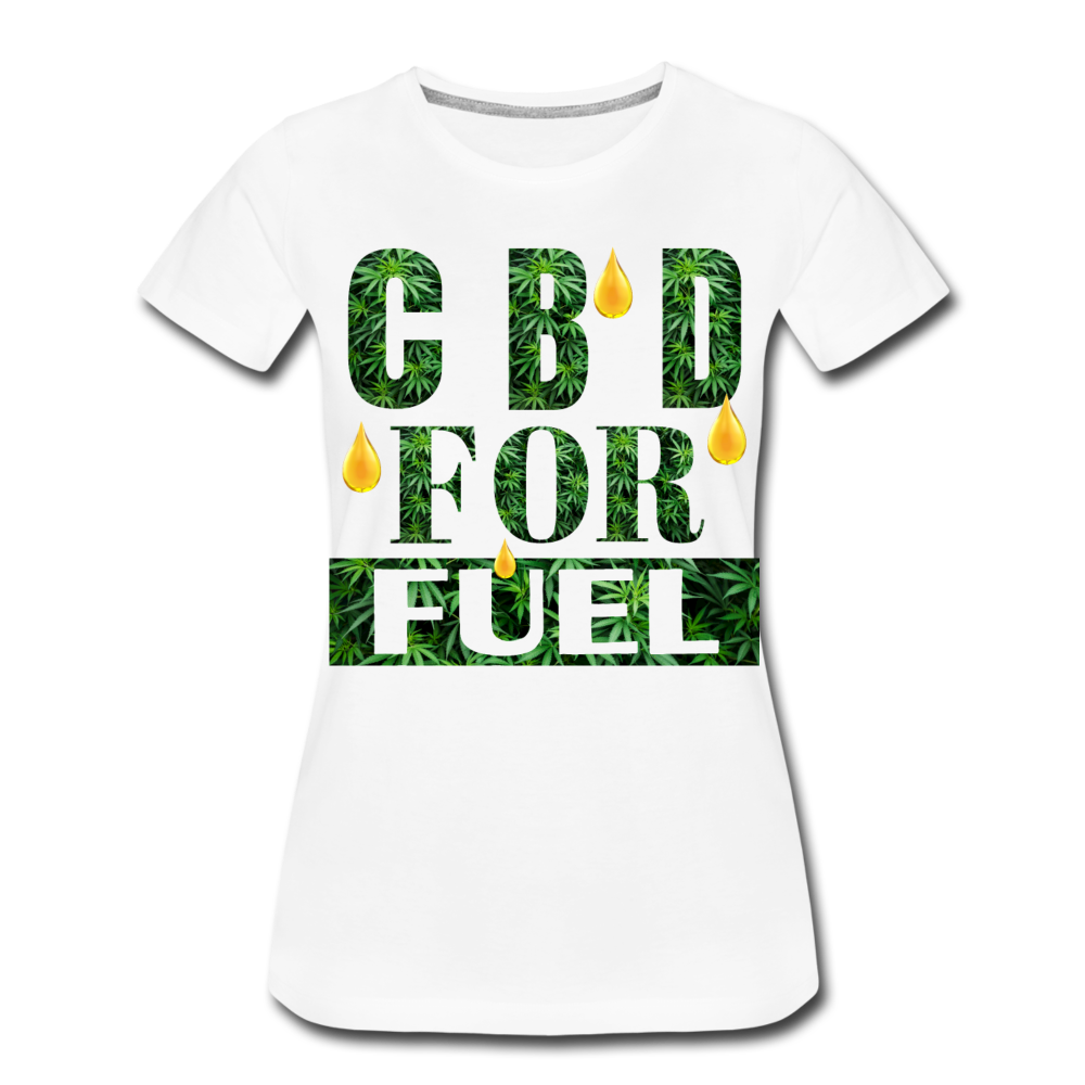 CBD For Fuel Ladies Premium T-Shirt - white